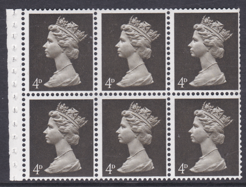 UB9b  Pre-decimal Machin Booklet Pane Head A Phosphor Omitted UNMOUNTED MINT