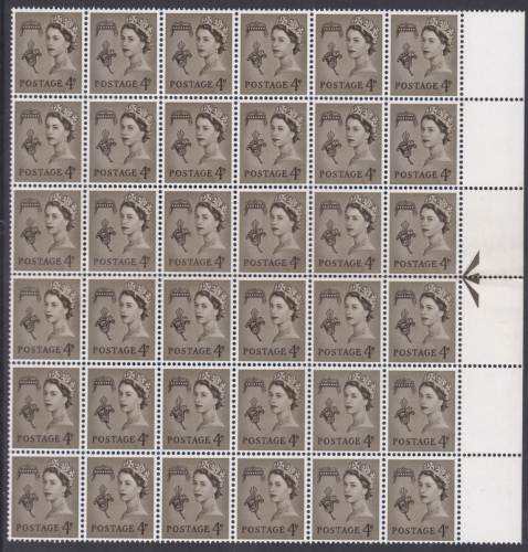 Sg10c XG8c 4d Stem flaw Block Of 36 UNMOUNTED MINT