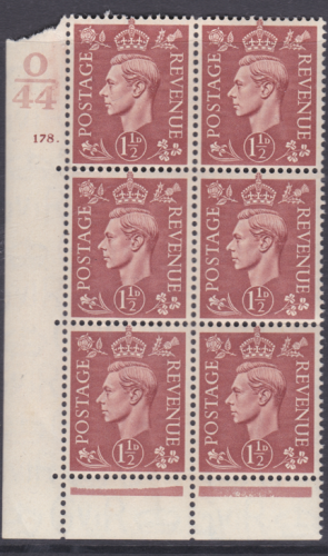 1½d Brown Cylinder Control O 44 178 Dot perf 6B(E P) UNMOUNTED MINT MNH