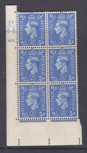 2½d Blue Cylinder Control P44 165 Dot Perf 5 UNMOUNTED MINT MNH