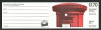 FT5aa 1986 Red Letter Box - Folded Booklet -Cylinder B21 - corrected rate