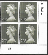 1970 20p Decimal Machin Cylinder 55 UNMOUNTED MINT