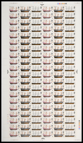 1969 Ships 9d Full Sheet MISSING PHOSPHOR UNMOUNTED MINT