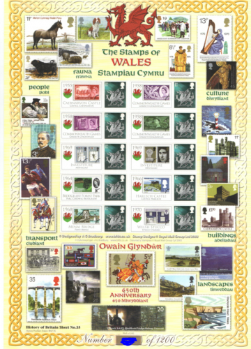 BC-197 History of Britain 35 2009 stamps of wales no.1153 sheet U M