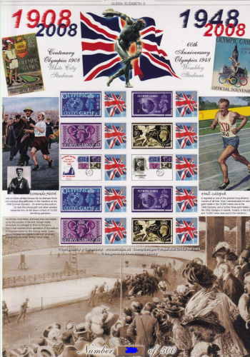 History of Britain 26 2008 Centenary of the olympics no. 239 sheet U M