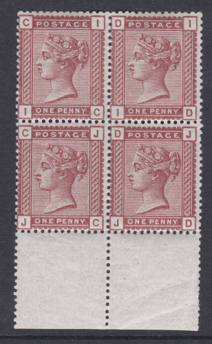 Sg166 1d Block of 4 bottom marginal I-C I-D JC-JD UNMOUNTED MINT