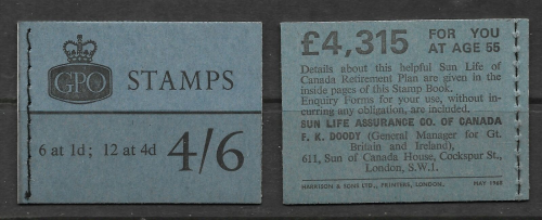 LP45 1968 4s 6d GPO stitched booklet complete unmounted mint