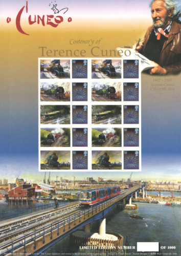 BC-100 GB 2007 Terence Cuneo no. 919 Smiler sheet UNMOUNTED MINT
