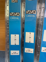 DAVO crystal clear hingeless top opening mounts 28mm x 210mm x 25 strips