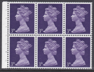 Pre-decimal Machin Booklet Pane UB6 Perf le(Top) UNMOUNTED MINT