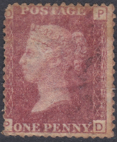 SG 43 1d Penny Red Lettered P-D plate 157 MOUNTED MINT