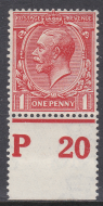 N16(5) 1d Brick Red Royal Cypher Control P20 Perf 2A wmk type III MOUNTED MINT