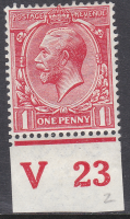 N16(-) 1d Pale Rose Carmine Royal Cypher V23 Wmk type II Imperf type 2 M M