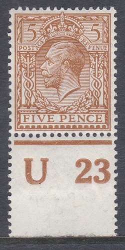 5d Royal Cypher Control U 23 Perf MOUNTED MINT