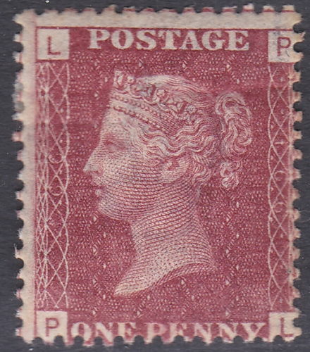 1858 Sg43 1d Penny Red plate 166 lettered P-L MOUNTED MINT