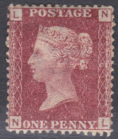 1858 Sg43 1d Penny Red plate 161 lettered N-L MOUNTED MINT