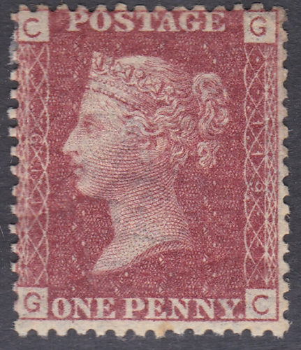 1858 Sg43 1d Penny Red plate 119 lettered G-C UNMOUNTED MINT