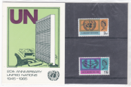 1965 20th anniversary of the United Nations Private Presentation pack MINT