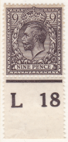 N29(1) 9d Agate Royal Cypher Control L 18 Perf UNMOUNTED MINT
