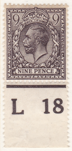 N29(1) 9d Agate Royal Cypher Control L 18 Perf UNMOUNTED MINT