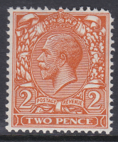 N36(2) Deep Orange 2d Block Cypher Single Stamp UNMOUNTED MINT