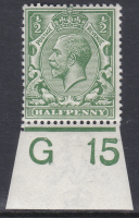 N14(1) d Green Royal Cypher Control G 15 Imperf UNMOUNTED MINT