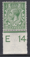 N14(8) d Yellow Green Royal Cypher Control E 14 imperf U M