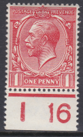 N16(1) 1d Bright Scarlet Royal Cypher Control I 16 Perf Wmk Type II(2) U M