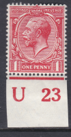 N16(2) 1d Deep Bright Scarlet Royal Cypher Control U 23 Imperf U M