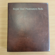 Dark Brown Royal mail presentation packs album 4 rings with 17 pages