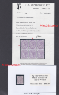 Sg 172a 1d Bluish Lilac 14 Dot with copy PTS cert - UNMOUNTED MINT