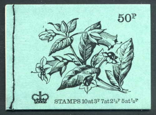 1972 November DT8 British Flowers 50p Stitched Booklet - complete