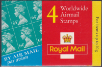 GS1 4 x Worldwide Airmail Stamps(64p) class stamps barcode booklet - No Cylinder