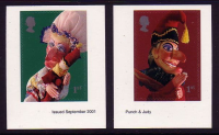 2001 sg2230  2231 Pm3 Punch  Judy 1st class Stamps from booklet PAIR U M