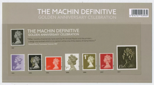 2017 Machin Anniversary Royal Mail Definitive Pack no. 541 Presentation pack U M