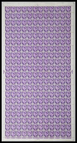 XW4 3d Wales Regional Sheet 1CB No wmk - Full sheet 3 no dot UNMOUNTED MINT MNH