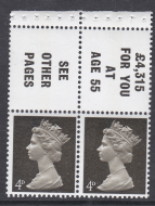 Sg UB13b 4d Sepia Machin with listed variety pearl damage Perf AP UNMOUNTED MINT