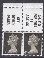 Sg UB13b 4d Sepia Machin with listed variety pearl damage Perf AP UNMOUNTED MINT