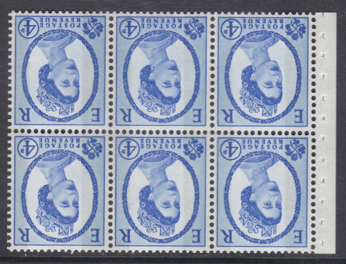 SB111ac Wilding booklet pane Violet phos 9.5mm perf type I Retouch Row 2 1 U M