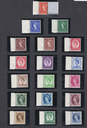 St Edward Crown 2 sets of cylinder singles dot and no dot UNMOUNTED MINT