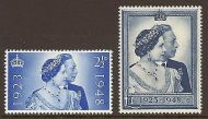 Sg 493-494 1948 Silver wedding Commemorative set UNMOUNTED MINT MNH