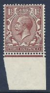 N18(11) 1½d Deep Yellow Brown Royal Cypher marginal example UNMOUNTED MINT MNH
