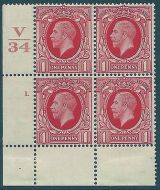 1934 1d Photogravure cyl blk V34 1 Dot UNMOUNTED MINT