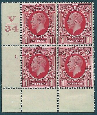 1934 1d Photogravure cyl blk V34 1 Dot UNMOUNTED MINT