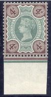 1887 4d Green  Brown Jubilee marginal with 2 unlisted flaws UNMOUNTED MINT MNH