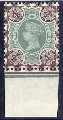 1887 4d Green  Brown Jubilee marginal with 2 unlisted flaws UNMOUNTED MINT MNH