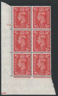 2½d Pale Scarlet Cylinder 274 Dot perf 5(E I) UNMOUNTED MINT MNH