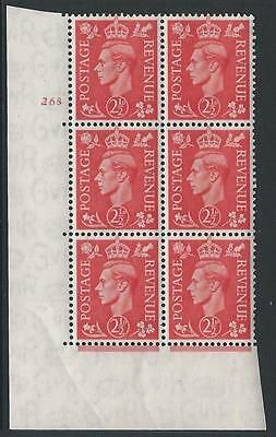 2½d Pale Scarlet Cylinder 268 No Dot perf 5(E I) UNMOUNTED MINT MNH