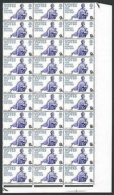 1968 Anniversaries 9d Missing Phosphor Quarter Sheet. Unmounted Mint
