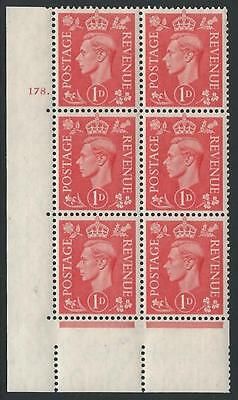 1d Pale scarlet 178 Dot cylinder block UNMOUNTED MINT